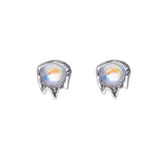 Moonstone Lava Stud Earrings