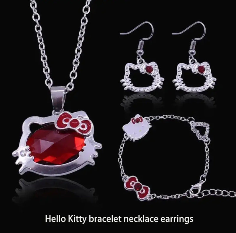 Hello Kitty Red Jewellery Set