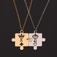 Matching Puzzle Piece Pendant Necklaces