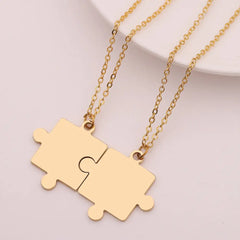 Matching Puzzle Piece Pendant Necklaces