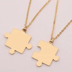 Matching Puzzle Piece Pendant Necklaces