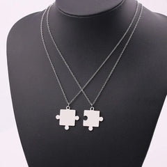 Matching Puzzle Piece Pendant Necklaces