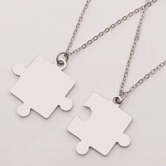 Matching Puzzle Piece Pendant Necklaces