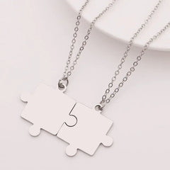 Matching Puzzle Piece Pendant Necklaces