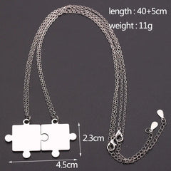 Matching Puzzle Piece Pendant Necklaces